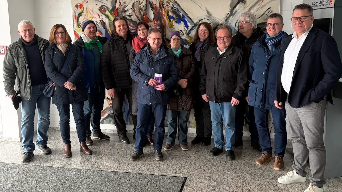 CSU Kandidaten auf Informationstour bei der Firma LoeschPack